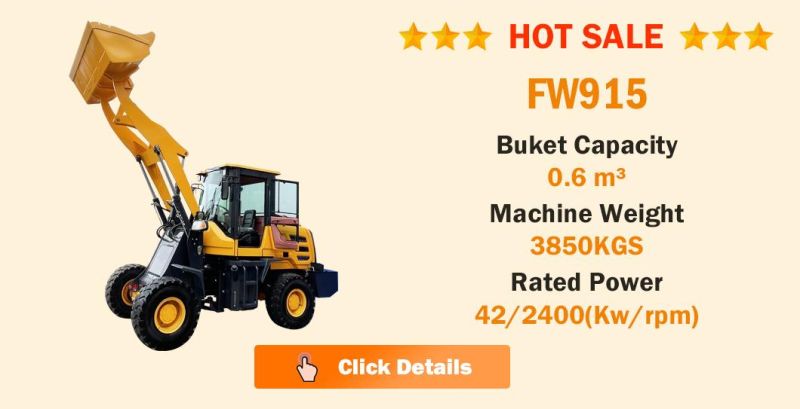 High Operating Efficiency 2 Ton New Generation of Small Front End Wheel Loaders for Agricultural Machinery Construction