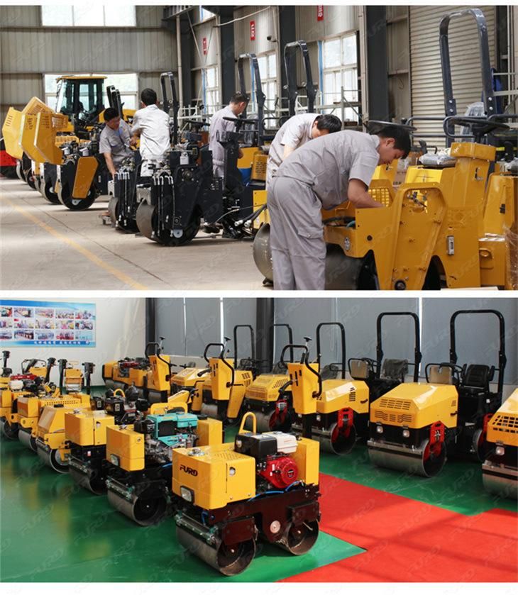 800kg Hydraulic Drive Walk Behind Double Drums Vibratory Road Roller