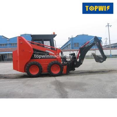 China CE Topwin Mini Skid Steer Loader with Auger Bit Attachment