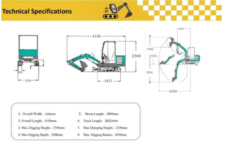 China Factory Direct Sale SD25b Mini Digger Crawler Mini Excavator