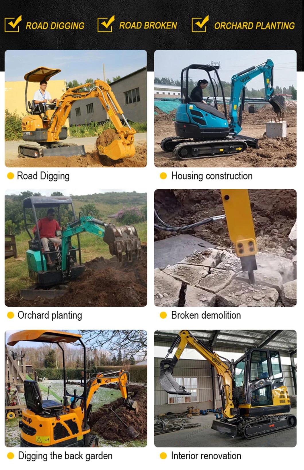 2.88 Ton Mini Excavator 0.11 Cbm Bucket Capacity Excavator Mini with Rubber Track