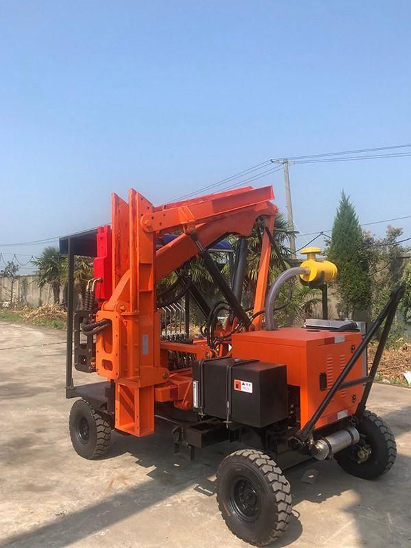 Hydraulic Post Driver Machine for Highway Guardrail Installation