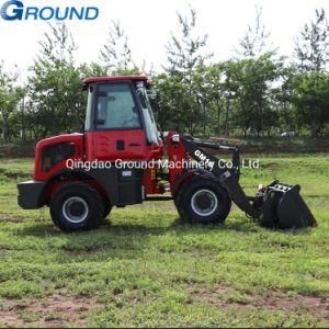 1.6ton Multifunctional mini wheel loader with auger, bucket, shovel, driller and digger