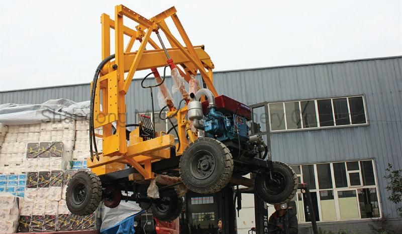 Driving Type Highway Guardrail Wheels Pile Driver with Air Compressor