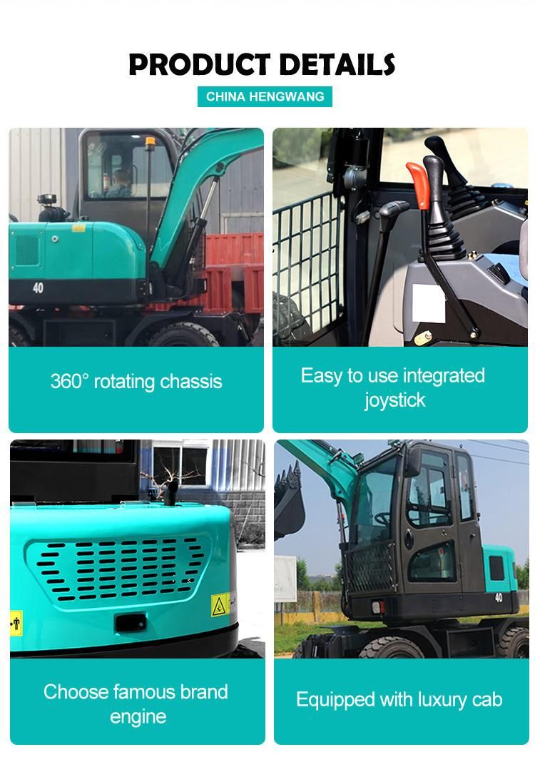 4 Ton Hydraulic Wheel Excavator with CE