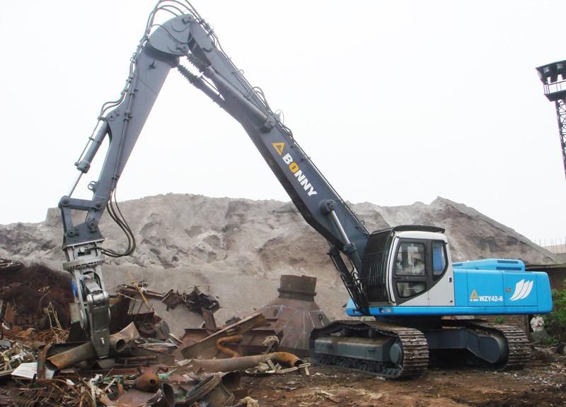 Bonny 50ton Electric Hydraulic Material Handling Machine Handler on Track for Scrap and Waste Recycling