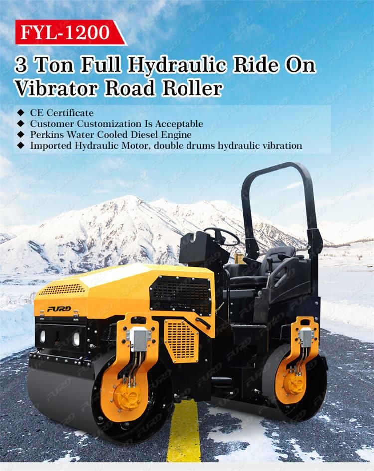 Self-Propelled Double Drum Compactor Vibratory Road Roller Fyl-1200