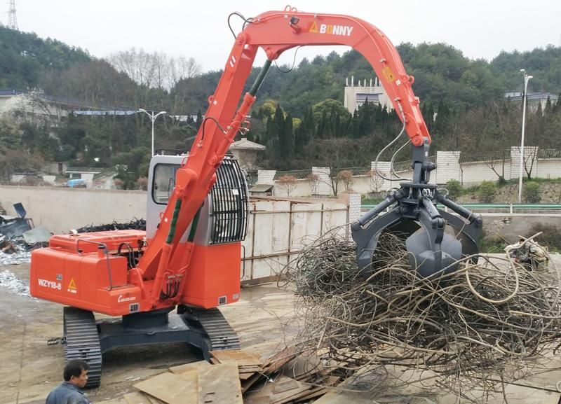 China Bonny Wzy18-8c 18 Ton Hydraulic Material Handler with Orange-Peel Grab