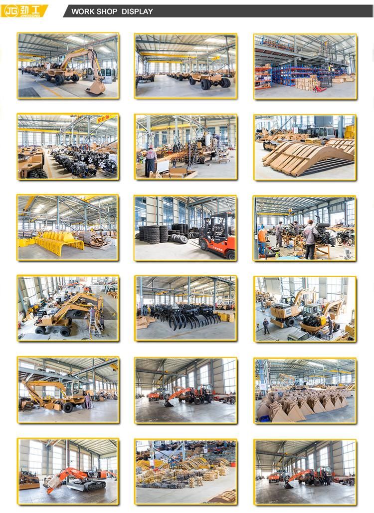 6ton Mechanical Transmission Wheel Digger Mini Excavators Backhoe Wheeled Excavator