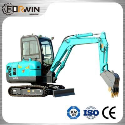 3 Ton Fw30-9 Mini and Compact Rubber Crawler Belt Track Canopy Excavators with CE for Sale