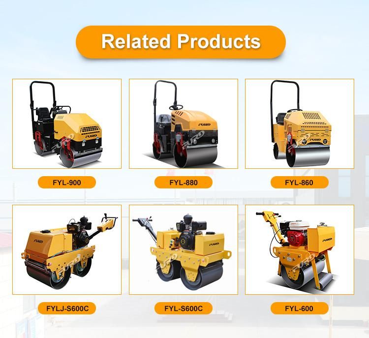 Mini Tandem Vibratory Roller Compactor Vibrator Roller Vibratory Drum Roller Fyl-800