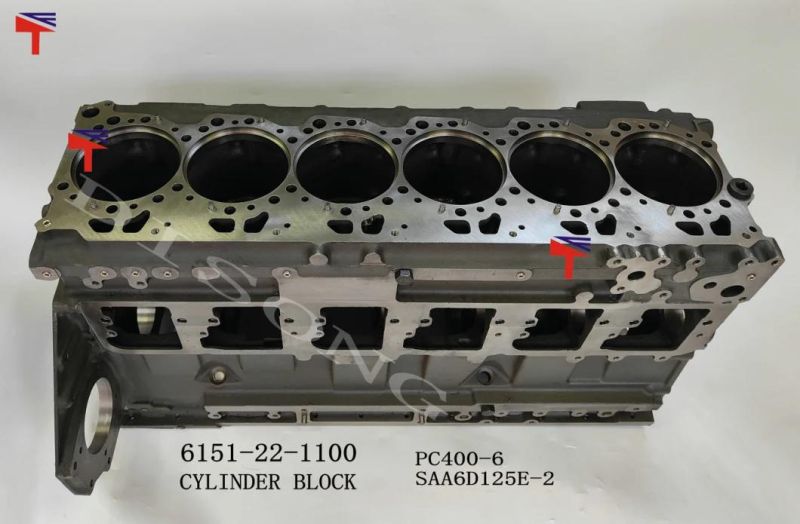 Cylinder Block 6151-22-1100 for Excavator PC400-6 Engine SAA6d125e-2