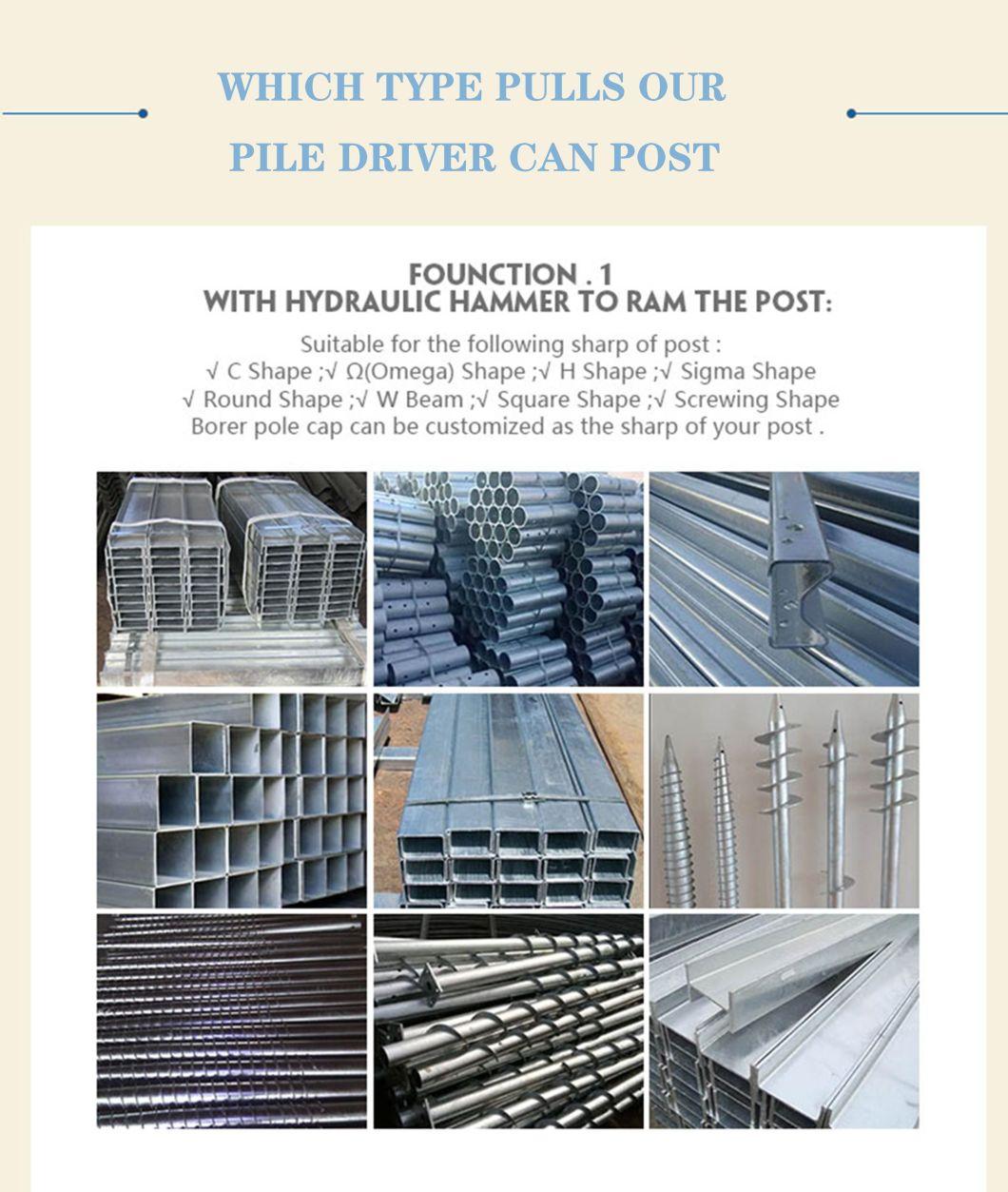 Highway Construction Guardrail Post Driver Sale for U O Shape Pile Installation