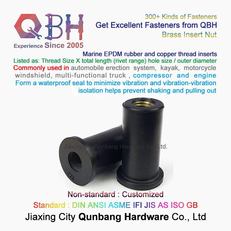 10%off Qbh Multi-Functional Truck Machining Repairing Maintenance Parts EPDM Rubber & Copper Brass Thread Customized Nutsert and Bolt Spare Accessories