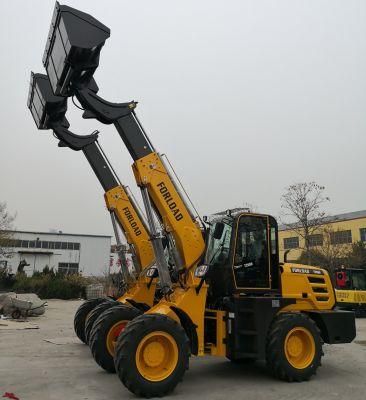 Forload 2.5tons 2500kgs Mini Telescopic Wheel Loader of T2500 Model with Cummins or Yunnei Engine