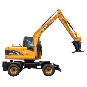 Rhinoceros 9 Ton Wheel Excavator Xn90y Small Digger Excavator Shandong