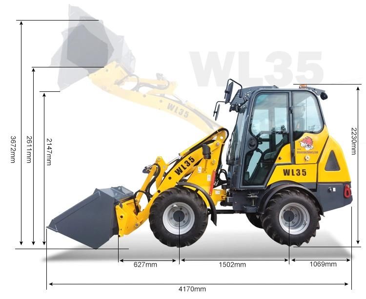 China New Small Wheel Loader Wl25/Wl35/Wl50 with CE & EPA for Sale