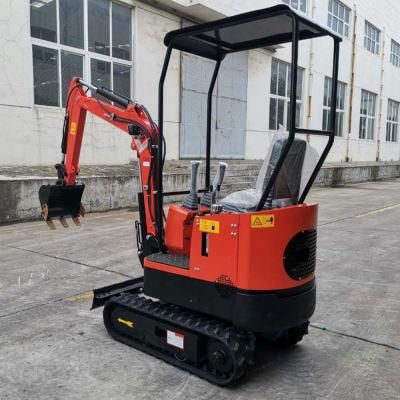 China 1 Ton Mini Pelle Hydraulique Hydraulic Crawler Mini Digger Excavator with 2 Free Bucket and Canopy