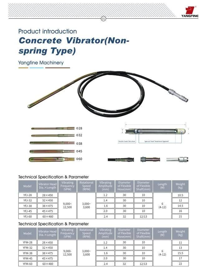 Concrete Vibrator Non-Spring Type Electric Concrete Vibration Machine