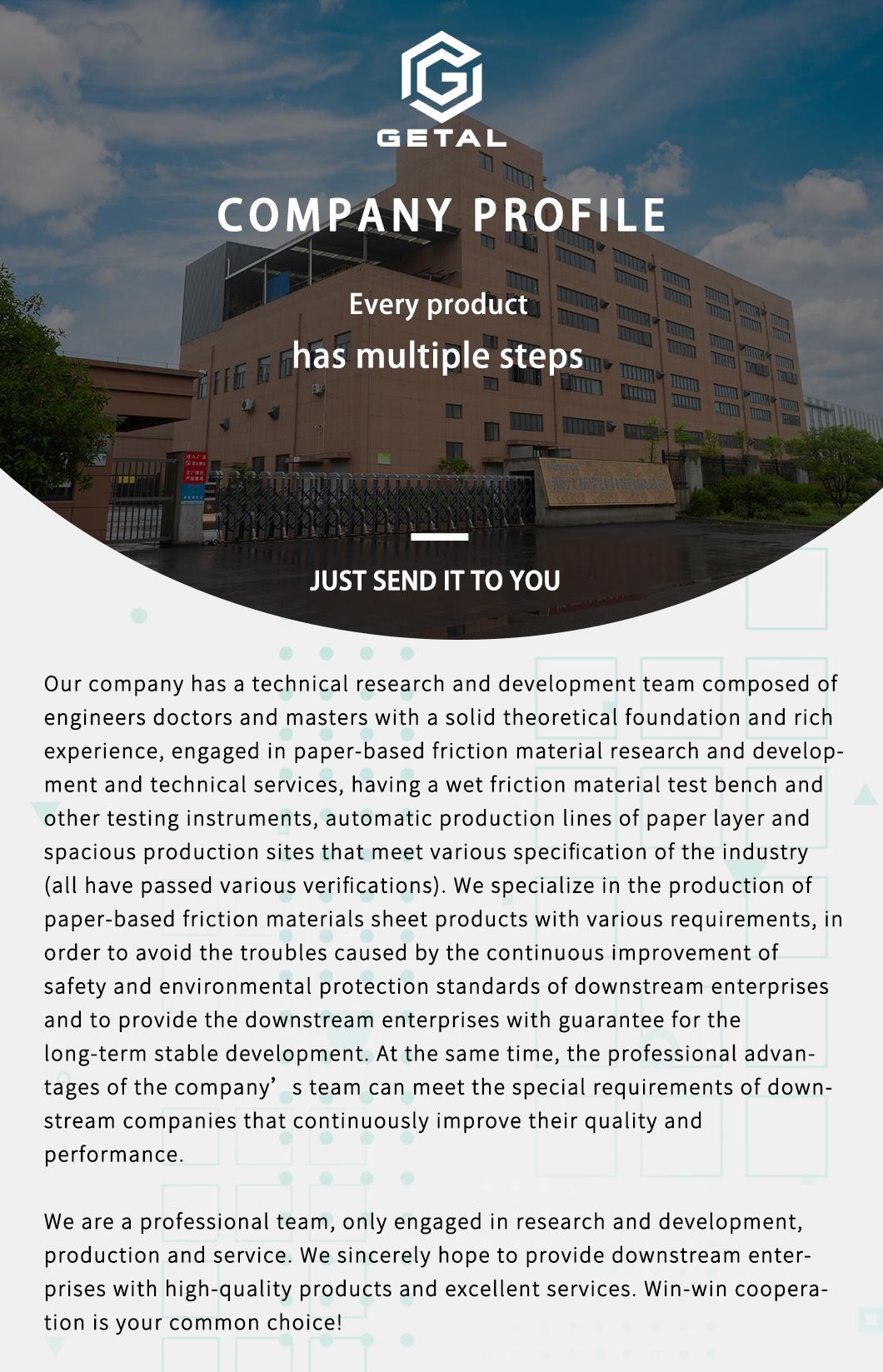 High Durability Wet Friction Material Paper for Construction and Earthmoving Machines Passed ISO9001