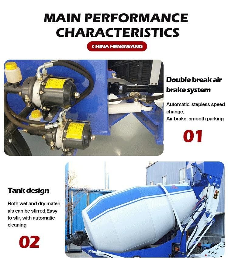 2-5 Cubic Construction Automatic Feeding Cement Mixer Truck Price