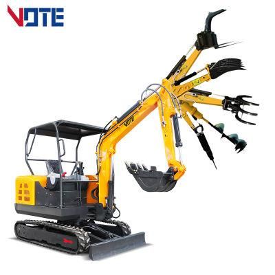 Mini Farm Digger Machine Small Crawler Excavator for Garden Construction Rubber Crawler Track Mini Excavator with Auger 2 T 3 T