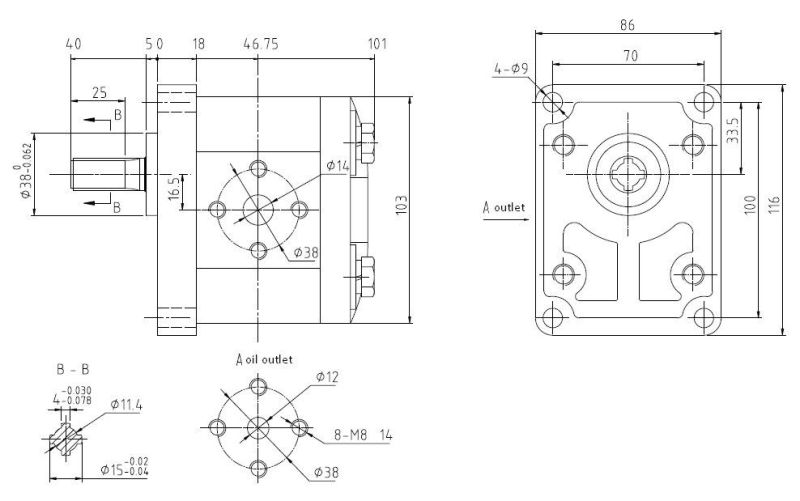 Hydraulic Gear Pump Engineering & Construction Machinery Parts