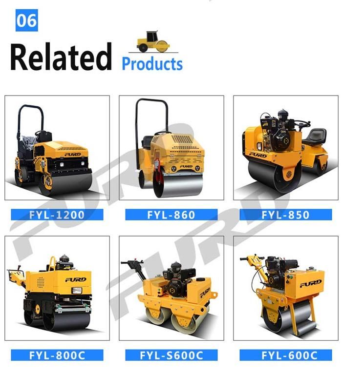 Double Drum Mini 1 Ton Road Roller Compactor Machine (FYL-880)