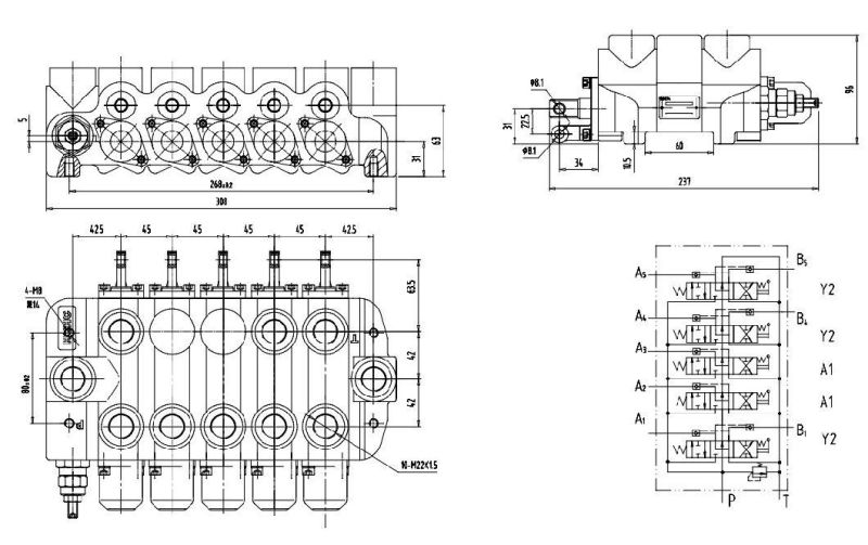 Harvest Machinery Hydraulic Multi Way Valve