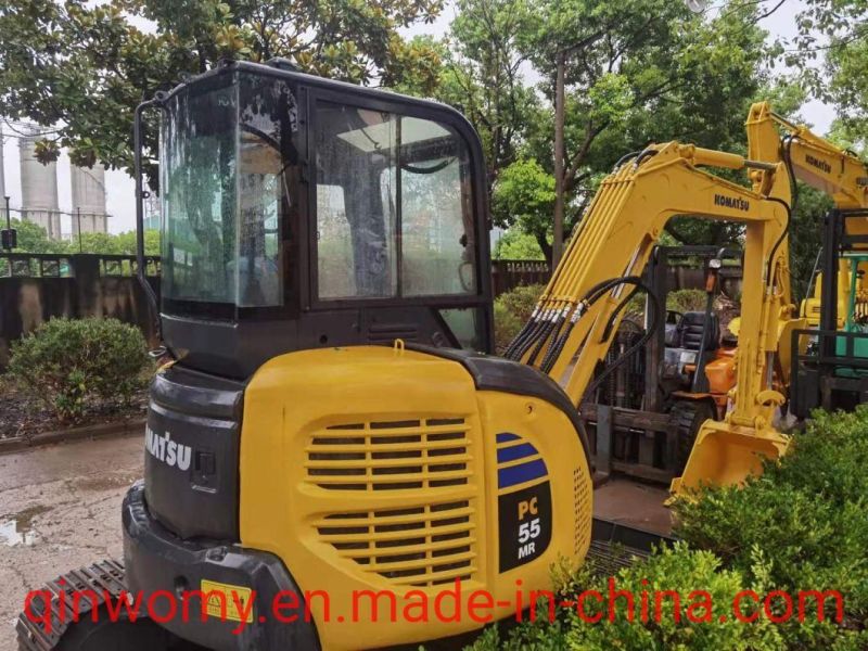 Japan 4D88e Engine Mini Excavsator Used Komatsu PC55mr-2 Crawler Excavator with Dozer Blade for Sale