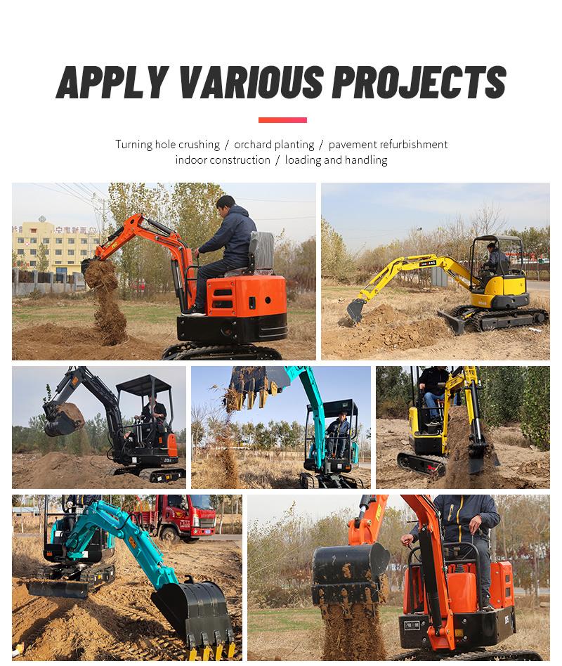 Household Crawler Hydraulic Excavator Micro Small Digger 1 Ton 2 Ton Mini Excavator Cheap Price Meet CE/EPA/Euro 5