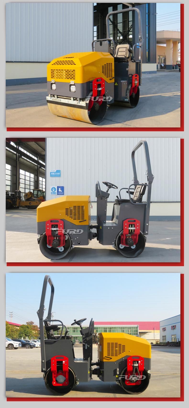 1.5t Ride on Hydraulic Vibratory Double Drum Road Roller Fyl-900cc