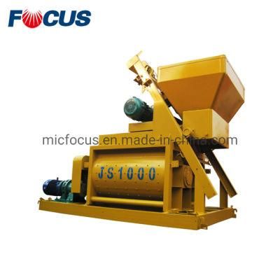 Js1000 60m3/H Double-Shaft Mini Concrete Mixer for Sale