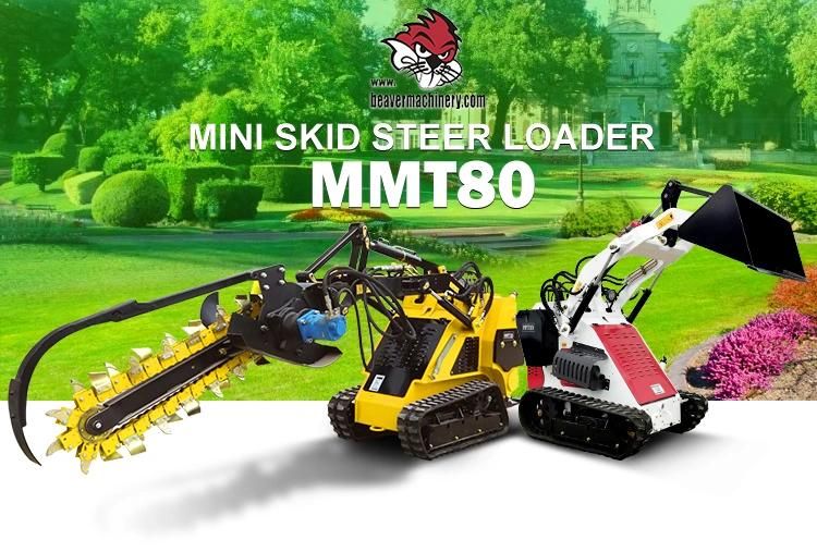 Compact Skid Steer Loader Mmt80 Mini Front End Tracked Backhoe Loader