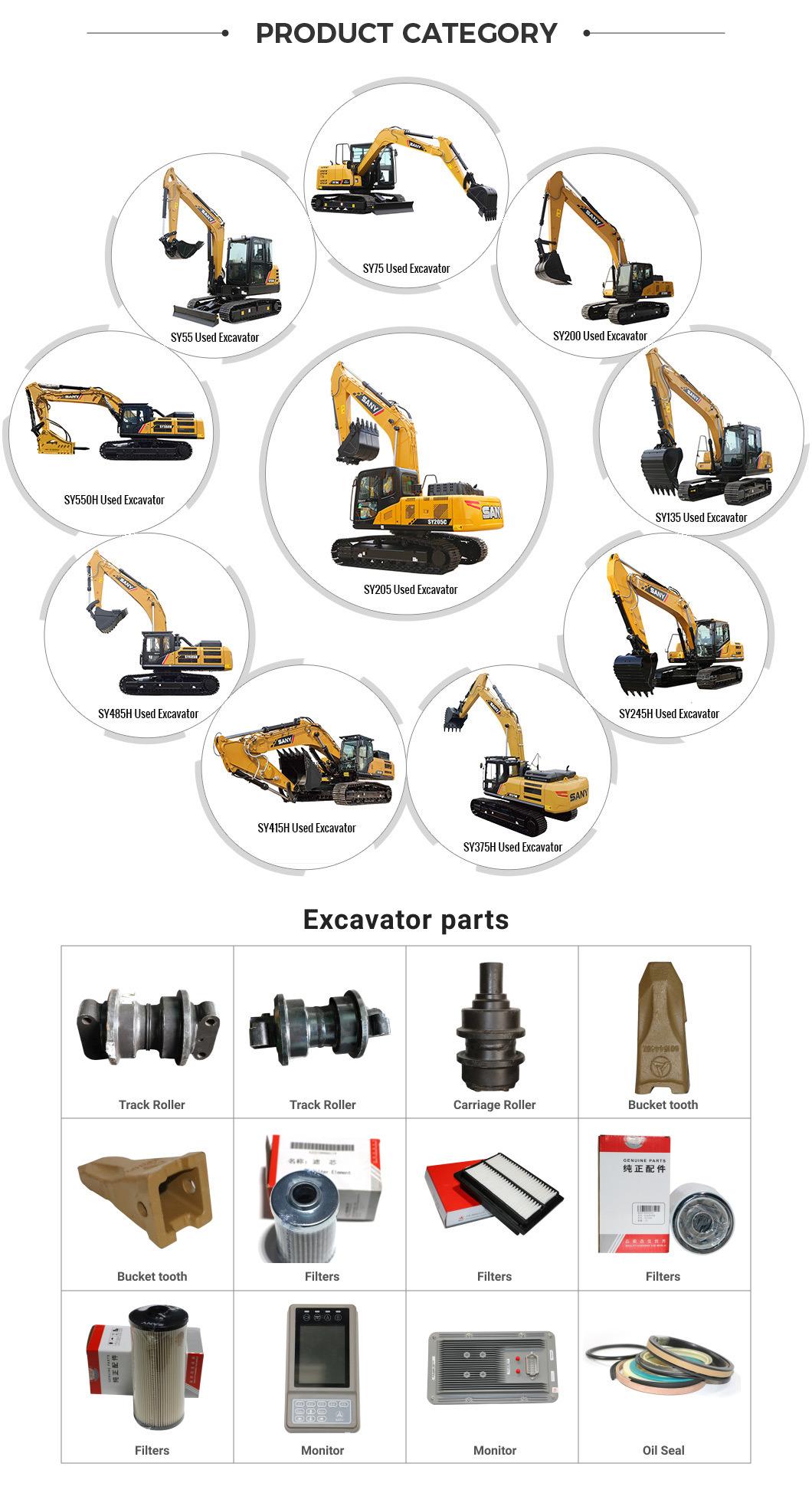 Second Hand Construction Heavy Machine Power Tiller Used Sany Crawler 99% New Excavator Sany Excavator Sy215 From China