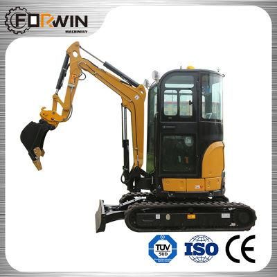 Fw25u Cabin Mini Digger Small Excavators Cheap with Hydraulic Transmission and Auger Drill for Sale