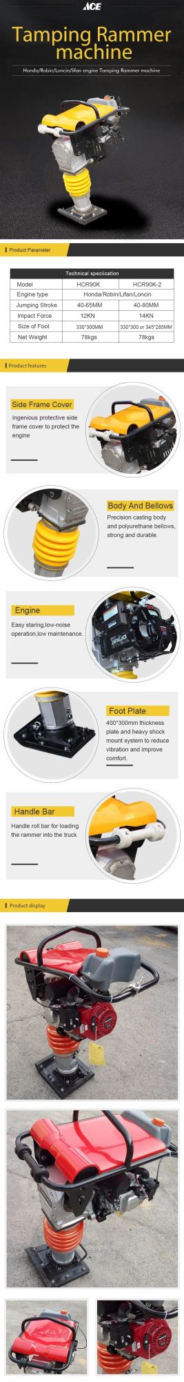 Competitive Construction Tamping Rammer Machine China Manufacturer