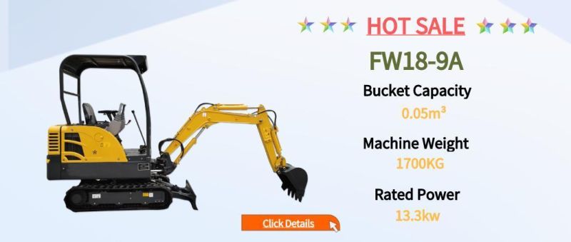 Short Turning Radius Customized Compact Single Bucket Backhoe 1ton Micro Crawler Excavator for Household, Garden and Farm