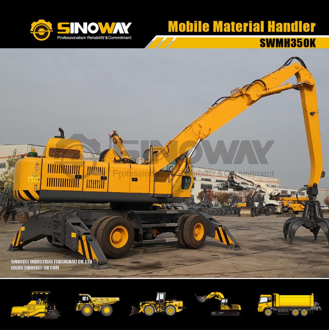 Hydraulic Mobile Scrap Material Handler on Wheel for Waste Cargo Recycling