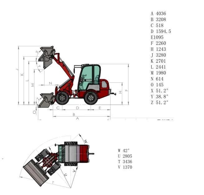 CE Wolf 1 Ton Mini /Small Radlader Wheel Loader with Italy Hydrostatic System