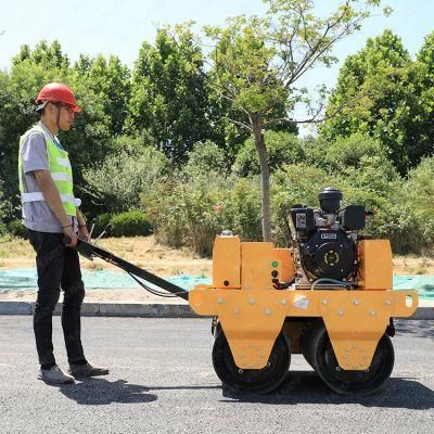 Walking Behind Double Drum Vibratory Roller 2ton Exciting Force Roller Compactor for Sale