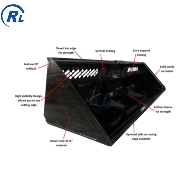 Qingdao Ruilan Skid Steer/ Loader/ Tractor Snow and Mulch Bucket Big Machine Attachment