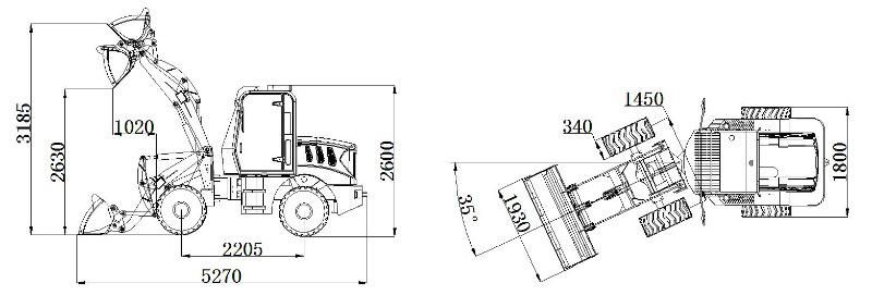 Brand New 1.2 Ton Loading 612c Mini Diesel Tractor with Front-End Loader for Sale