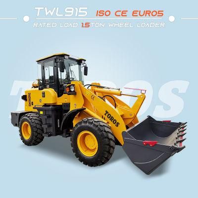 Twl915 China Shovel Loader for Farm Tractor Small Garden Articulated Front End Wheel Loader