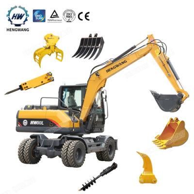 8tons Digger Price Bucket Excellent Part Wheel Excavator