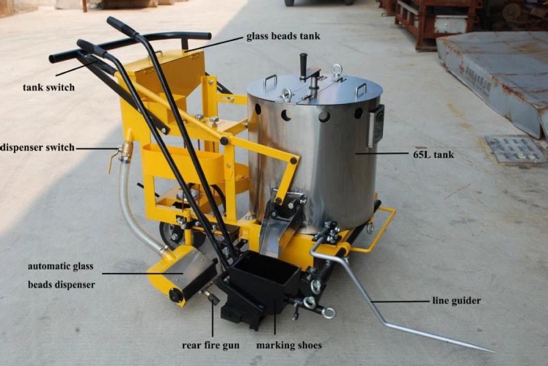 Manual Road Line Marking Machine with Wide Marking Shoe for Sale