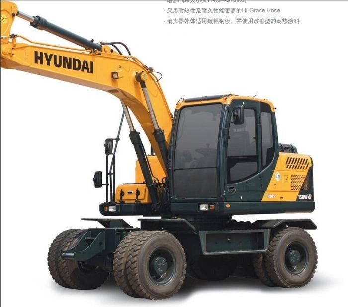 Hyundai 15 Tons Hydraulic Wheel Excavator R150wvs