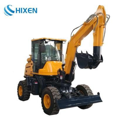 Mini 3.0 Ton Wheel Dragline Excavator with Attachments for Construction