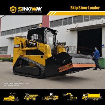 75HP Mini Skid Steer Loader with Sweeper