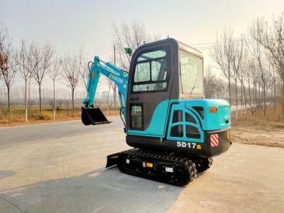 1.7 Ton 1.8ton Hydraulic Rubber Track CE Mini Digger Crawler Excavator for Sale